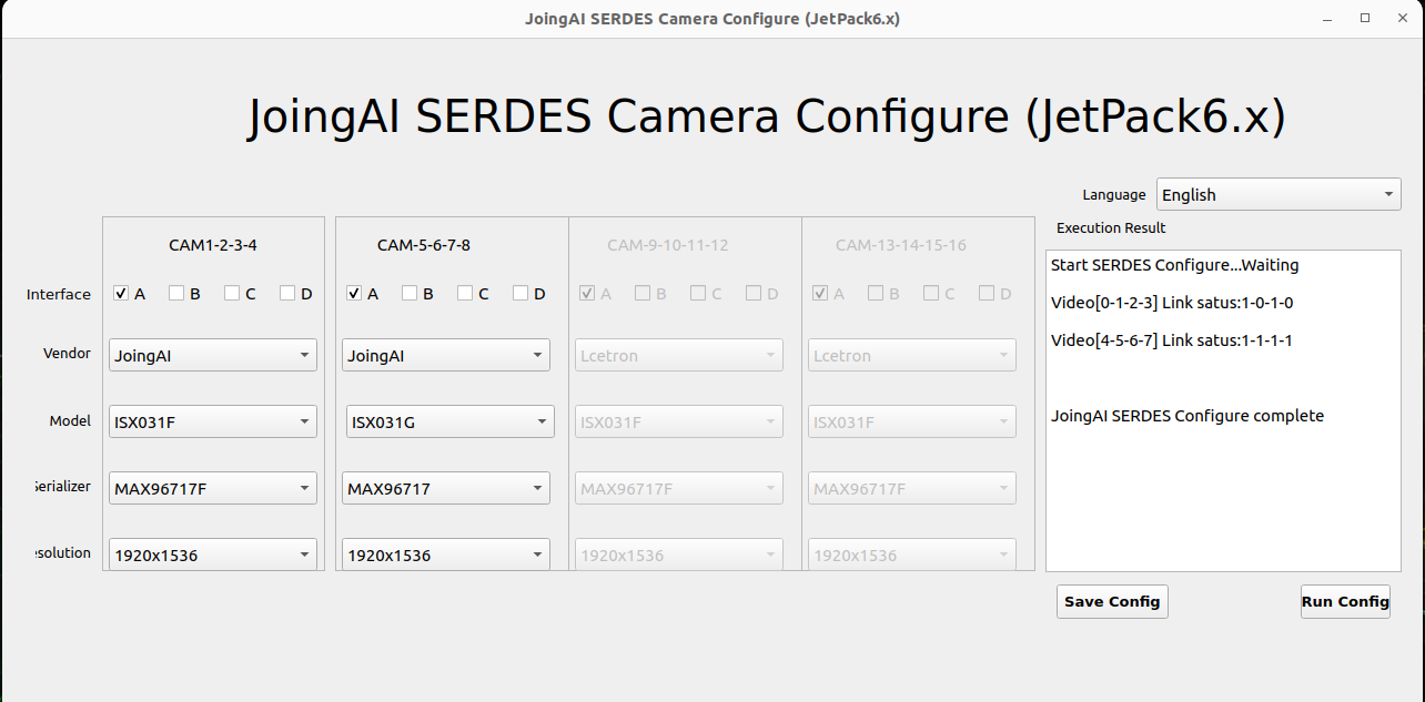 Camera Configuration GUI